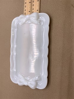 Поднос Белый арт 070925 вес 115,64 гр Украшение для интерьера Ручная работа - фото 346789