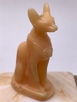 Кошка арт 072825 Бежевый вес 18,74 гр Украшение для интерьера Ручная работа - фото 346843