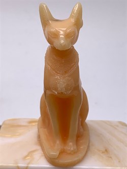 Кошка арт 072825 Бежевый вес 18,74 гр Украшение для интерьера Ручная работа - фото 346845