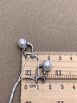 *Серьги Белый Жемчуг д.9-9,5 цв Белое арт. 2.0243.1.b-516 Вес 4,56 г - фото 346878 *Серьги Белый Жемчуг д.9-9,5 цв Белое арт. 2.0243.1.b-516 Вес 4,56 г - фото 346878