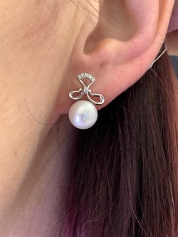 *Серьги Белый Жемчуг д.8,5-9 цв Белое арт. 2.0247.1.b-167 Вес 4,63 г - фото 346889 *Серьги Белый Жемчуг д.8,5-9 цв Белое арт. 2.0247.1.b-167 Вес 4,63 г - фото 346889