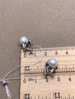 *Серьги Белый Жемчуг д.8,5-9 цв Белое арт. 2.0247.1.b-167 Вес 4,63 г - фото 346890 *Серьги Белый Жемчуг д.8,5-9 цв Белое арт. 2.0247.1.b-167 Вес 4,63 г - фото 346890