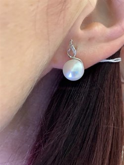 *Серьги Белый Жемчуг д.9-9,5 цв Белое арт. 2.0248.1.b-530 Вес 4,29 г - фото 346895 *Серьги Белый Жемчуг д.9-9,5 цв Белое арт. 2.0248.1.b-530 Вес 4,29 г - фото 346895