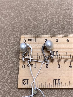 *Серьги Белый Жемчуг д.9-9,5 цв Белое арт. 2.0248.1.b-530 Вес 4,29 г - фото 346896 *Серьги Белый Жемчуг д.9-9,5 цв Белое арт. 2.0248.1.b-530 Вес 4,29 г - фото 346896