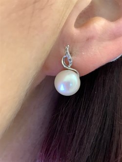 *Серьги Белый Жемчуг д.9-9,5 цв Белое арт. 2.0248.1.b-290 Вес 4,74 г - фото 346901 *Серьги Белый Жемчуг д.9-9,5 цв Белое арт. 2.0248.1.b-290 Вес 4,74 г - фото 346901