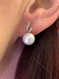 *Серьги Белый Жемчуг д.9-9,5 цв Белое арт. 2.0248.1.b-306 Вес 4,98 г - фото 346907