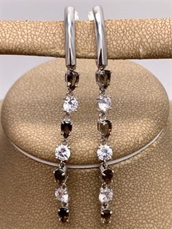 *Серьги Дымчатый Кварц Раухтопаз арт. 2340102513-984 Вес 4,55 г - фото 346956 *Серьги Дымчатый Кварц Раухтопаз арт. 2340102513-984 Вес 4,55 г - фото 346956