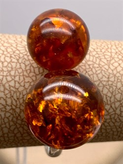 *Кольцо р.19 Шары Янтарь арт. 1340484318-1-580 Вес 3,33 г - фото 347024