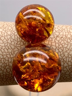 *Кольцо р.17 Шары Янтарь арт. 1340484318-1-542 Вес 3,08 г - фото 347052