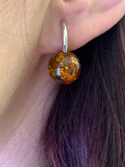 *Серьги Шары Янтарь арт. 2340484318-535 Вес 3,62 г - фото 347093 *Серьги Шары Янтарь арт. 2340484318-535 Вес 3,62 г - фото 347093