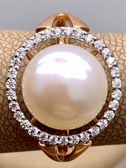 *Кольцо р.18,5 Белый Жемчуг д.11,5-12 цв Красное арт. 1.0830.4.b-089 Вес 5,12 г - фото 347111 *Кольцо р.18,5 Белый Жемчуг д.11,5-12 цв Красное арт. 1.0830.4.b-089 Вес 5,12 г - фото 347111