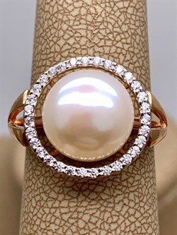 *Кольцо р.18,5 Белый Жемчуг д.11,5-12 цв Красное арт. 1.0830.4.b-089 Вес 5,12 г - фото 347113