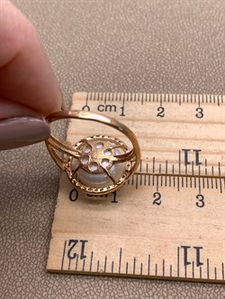 *Кольцо р.18,5 Белый Жемчуг д.11,5-12 цв Красное арт. 1.0830.4.b-089 Вес 5,12 г - фото 347115 *Кольцо р.18,5 Белый Жемчуг д.11,5-12 цв Красное арт. 1.0830.4.b-089 Вес 5,12 г - фото 347115