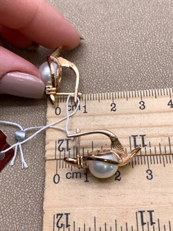 *Серьги Белый Жемчуг д.9,5-10 цв Красное арт. 2.0842.0.b-805 Вес 6,74 г - фото 347205 *Серьги Белый Жемчуг д.9,5-10 цв Красное арт. 2.0842.0.b-805 Вес 6,74 г - фото 347205