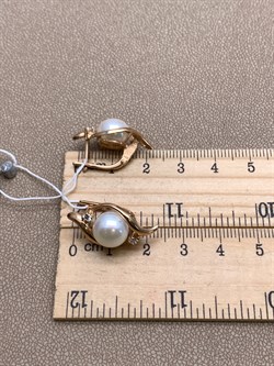 *Серьги Белый Жемчуг д.9,5-10 цв Красное арт. 2.0842.0.b-805 Вес 6,74 г - фото 347206 *Серьги Белый Жемчуг д.9,5-10 цв Красное арт. 2.0842.0.b-805 Вес 6,74 г - фото 347206