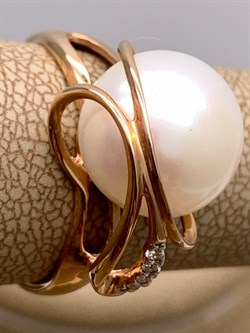 *Кольцо р.18 Белый Жемчуг д.11,5-12 цв Красное арт. 1.0904.0.b-926 Вес 4,53 г - фото 347254