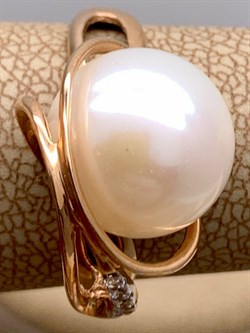 *Кольцо р.18 Белый Жемчуг д.11,5-12 цв Красное арт. 1.0904.0.b-926 Вес 4,53 г - фото 347255