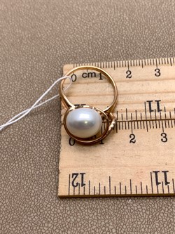 *Кольцо р.18 Белый Жемчуг д.11,5-12 цв Красное арт. 1.0904.0.b-926 Вес 4,53 г - фото 347260