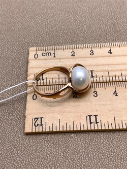 *Кольцо р.18 Белый Жемчуг д.11,5-12 цв Красное арт. 1.0904.0.b-926 Вес 4,53 г - фото 347261