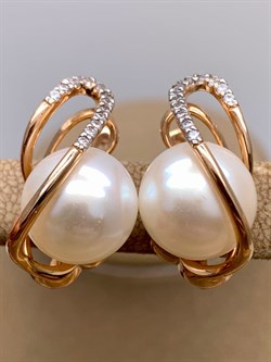 *Серьги Белый Жемчуг д.12-12,5 цв Красное арт. 2.0908.0.b-317 Вес 9,24 г - фото 347281 *Серьги Белый Жемчуг д.12-12,5 цв Красное арт. 2.0908.0.b-317 Вес 9,24 г - фото 347281