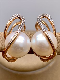 *Серьги Белый Жемчуг д.12-12,5 цв Красное арт. 2.0908.0.b-317 Вес 9,24 г - фото 347282 *Серьги Белый Жемчуг д.12-12,5 цв Красное арт. 2.0908.0.b-317 Вес 9,24 г - фото 347282