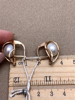 *Серьги Белый Жемчуг д.12-12,5 цв Красное арт. 2.0908.0.b-317 Вес 9,24 г - фото 347284 *Серьги Белый Жемчуг д.12-12,5 цв Красное арт. 2.0908.0.b-317 Вес 9,24 г - фото 347284