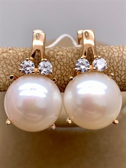 *Серьги Белый Жемчуг д.12-12,5 цв Красное арт. 2.0832.0.b-907 Вес 8,77 г - фото 347311 *Серьги Белый Жемчуг д.12-12,5 цв Красное арт. 2.0832.0.b-907 Вес 8,77 г - фото 347311