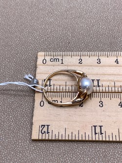 *Кольцо р.17 Белый Жемчуг д.9-9,5 цв Красное арт. 1.0249.0.b-773 Вес 3,5 г - фото 347390