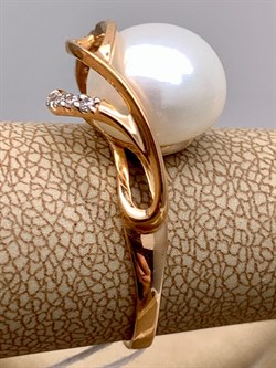 *Кольцо р.18,5 Белый Жемчуг д.11-11,5 цв Красное арт. 1.0902.0.b-803 Вес 4,41 г - фото 347395