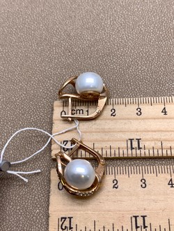 *Серьги Белый Жемчуг д.11-11,5 цв Красное арт. 2.0902.0.b-902 Вес 8,65 г - фото 347403 *Серьги Белый Жемчуг д.11-11,5 цв Красное арт. 2.0902.0.b-902 Вес 8,65 г - фото 347403