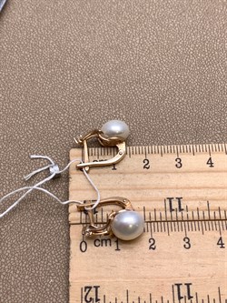 *Серьги Белый Жемчуг д.9-9,5 цв Красное арт. 2.0952.0.b-181 Вес 4,72 г - фото 347415 *Серьги Белый Жемчуг д.9-9,5 цв Красное арт. 2.0952.0.b-181 Вес 4,72 г - фото 347415