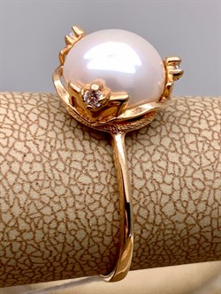 *Кольцо р.18 Белый Жемчуг д.9,5-10 цв Красное арт. 1.0865.0.b-684 Вес 3,07 г - фото 347435