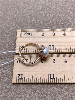 *Кольцо р.18 Белый Жемчуг д.9,5-10 цв Красное арт. 1.0865.0.b-684 Вес 3,07 г - фото 347440