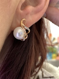 *Серьги Белый Жемчуг д.11-11,5 цв Красное арт. 2.0902.0.b-902 Вес 8,65 г - фото 347444 *Серьги Белый Жемчуг д.11-11,5 цв Красное арт. 2.0902.0.b-902 Вес 8,65 г - фото 347444