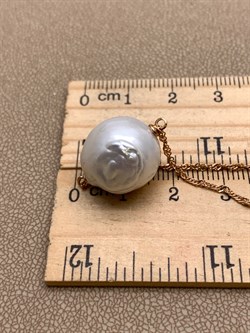 *Ожерелье р.45 Белый Жемчуг Барокко д.14-16 цв Красное арт. 6.U001.s.x-907 Вес 6,87 г - фото 347551