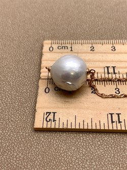 *Ожерелье р.45 Белый Жемчуг Барокко д.14-16 цв Красное арт. 6.U001.s.x-907 Вес 6,87 г - фото 347552