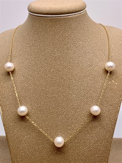 *Ожерелье р.50 Белый Жемчуг д.7-8 цв Лимонное арт. 6.0005.y.m-146 Вес 5,5 г - фото 347567