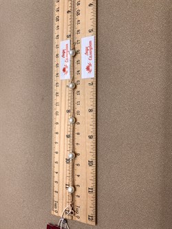 *Браслет р.18 Белый Жемчуг д.6 цв Красное арт. 5.F001.a.m-104 Вес 2,49 г - фото 348057