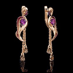 *Серьги цв Красное арт. 02-4166-00-705-1110-57-267 (вес 4,69 г) - фото 35291