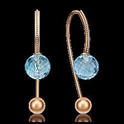 *Серьги Петли Топаз цв Красное и Белое арт. 02-4413-00-201-1111-46-776 (вес 4,67 г) - фото 41753