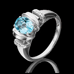 *Кольцо р.18 Топаз цв Белое арт. 01-5315-00-201-1120-57-318 (вес 3,62 г) - фото 49889