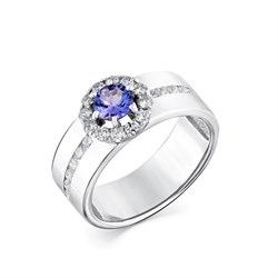 *Кольцо р.18,5 Танзанит цв Белое арт. 1-107-428-31-460 (вес 5,77 г) - фото 54664 *Кольцо р.18,5 Танзанит цв Белое арт. 1-107-428-31-460 (вес 5,77 г) - фото 54664