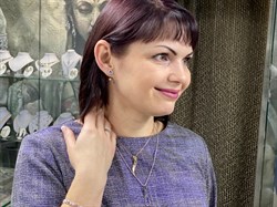 *Пусеты Голубой Топаз Лондон цв Белое арт. 2-202056-00-10-038 вес 2,88 г - фото 54716