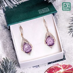 *Серьги Перья Жар-птицы Аметист цв Красное арт. 02-3762-00-209-1110-46-405 вес 6,04 г - фото 56977 *Серьги Перья Жар-птицы Аметист цв Красное арт. 02-3762-00-209-1110-46-405 вес 6,04 г - фото 56977
