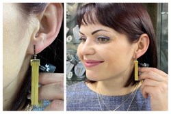 *Серьги Черный Бр цв Лимонное арт. 2-107-262-48-003 (вес 8,21 г) - фото 58917