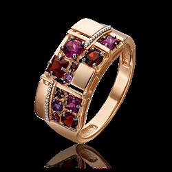 *Кольцо р.18 Микс Родолит Аметист цв Красное арт 01-5307-00-257-1111-57-760 вес 3,3 г - фото 62829 *Кольцо р.18 Микс Родолит Аметист цв Красное арт 01-5307-00-257-1111-57-760 вес 3,3 г - фото 62829