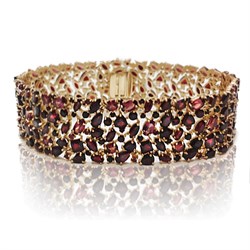 *Браслет р.18 Гранат цв Красное арт. Бр120-048-18Гр-455 вес 40,89 г - фото 65818