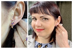 *Серьги Аметист цв Красное арт. С120-5974Ам-579 вес 2,53 г - фото 66130