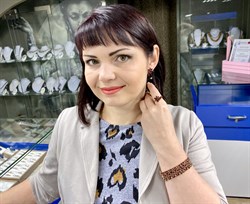 *Браслет р.18 Гранат цв Красное арт. Бр120-048-18Гр-455 вес 40,89 г - фото 66131