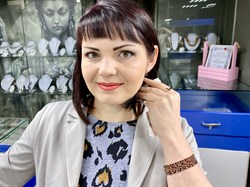 *Браслет р.18 Гранат цв Красное арт. Бр120-048-18Гр-455 вес 40,89 г - фото 66135